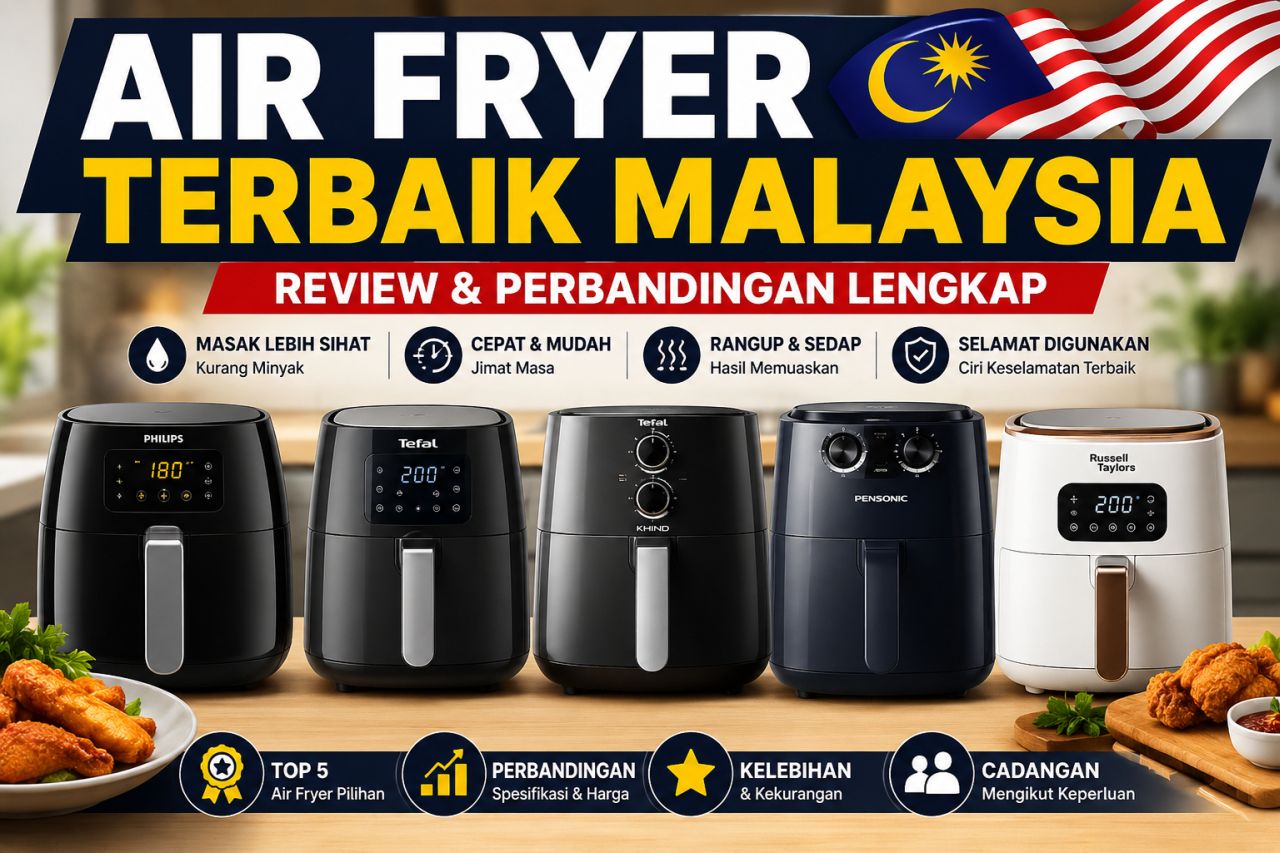 Perbandingan air fryer terbaik Malaysia