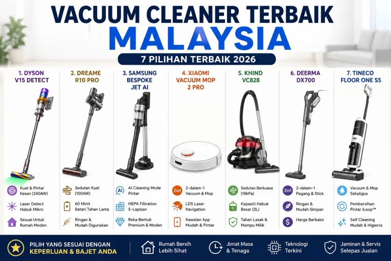 Dyson V15 Detect vacuum cleaner terbaik Malaysia 2026